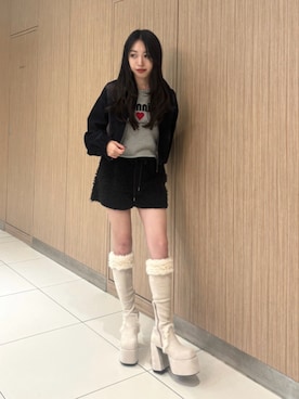 西村涼楓さん(レディース・151cm)の夏コーディネート