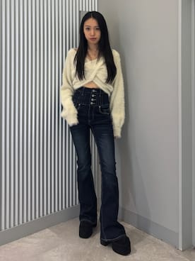 「大人ガーリー」｜西村涼楓さん（レディース・151cm）の冬コーディネート