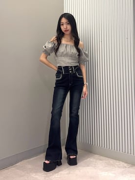 西村涼楓さん(レディース・151cm)の夏コーディネート