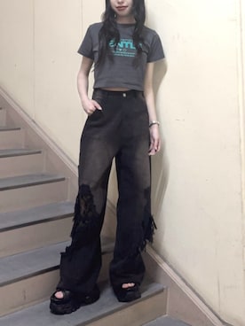西村涼楓さん(レディース・151cm)の夏コーディネート