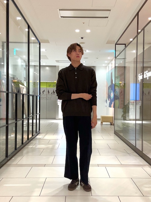 チョココロネ　Cニット ブラック CLANE - ダブルフェイス ヤク ニットトップス - W FACE HALF ZIP YAK