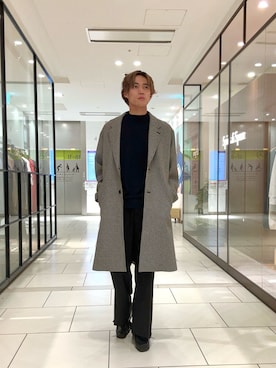 「アイテム（チェスターコート）」を使った、tmy928さん（メンズ・184cm・20代）の秋コーディネート