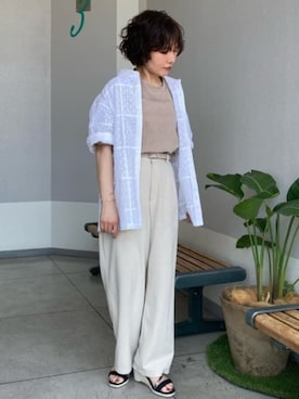 「COMME CA MEN（コムサメン）のアイテム」を使った、COMME CA MEN OFFICIALさん（レディース・154cm）の夏コーディネート