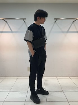 「アイテム（ボディバッグ/ウエストポーチ）」を使った、COMME CA MEN OFFICIALさん（メンズ・172cm）の春コーディネート