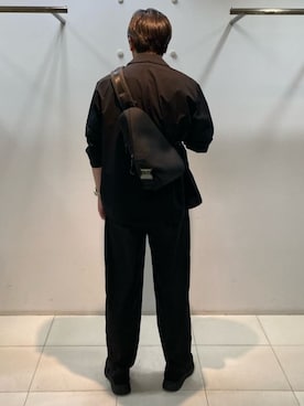 「COMME CA MEN（コムサメン）の【撥水】【COMME CA MEN BLACK】〔TEXBRID〕ライトコーチジャケット（ブルゾン、ブラック系）」を使った、COMME CA MEN OFFICIALさん（メンズ・181cm）の春コーディネート