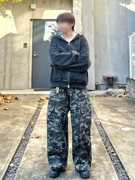 「アイテム（カーゴパンツ）」を使った、ユウヒさん（メンズ・160cm）の秋コーディネート