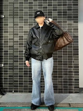 「アイテム（ボストンバッグ）」を使った、ユウヒさん（メンズ・160cm）の秋コーディネート