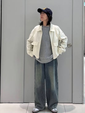 「adidasスニーカー」｜「アイテム（ブルゾン）」を使った、sawako0210さん（レディース・161cm）の春コーディネート