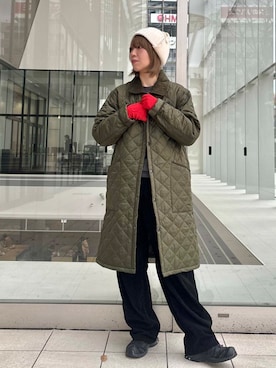 「アイテム（手袋、レッド系）」を使った、sawako0210さん（レディース・161cm）の秋コーディネート