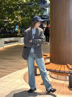 「アイテム（スーツジャケット）」を使った、sawako0210さん（レディース・161cm）の秋コーディネート