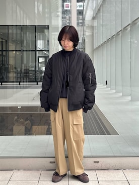 「アイテム（MA-1）」を使った、sawako0210さん（レディース・161cm）の秋コーディネート