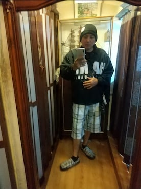 「アイテム（ナイロンジャケット）」を使った、ヒーコー.ブコーさん（メンズ・166cm）の秋コーディネート