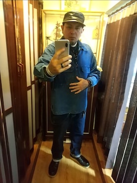 「アイテム（カバーオール）」を使った、ヒーコー.ブコーさん（メンズ・166cm）の冬コーディネート