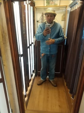 「アイテム（スウェット）」を使った、ヒーコー.ブコーさん（メンズ・166cm・40代）の秋コーディネート