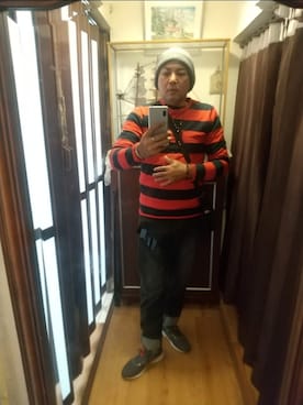 「アイテム（ニットキャップ/ビーニー）」を使った、ヒーコー.ブコーさん（メンズ・166cm・40代）の秋コーディネート