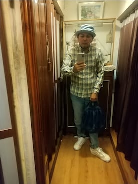 「アイテム（シャツ/ブラウス）」を使った、ヒーコー.ブコーさん（メンズ・166cm）の秋コーディネート