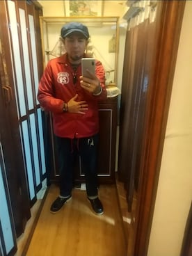 「アイテム（帽子）」を使った、ヒーコー.ブコーさん（メンズ・166cm）の秋コーディネート