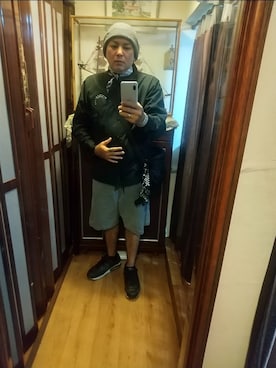 「アイテム（ナイロンジャケット）」を使った、ヒーコー.ブコーさん（メンズ・166cm）の秋コーディネート