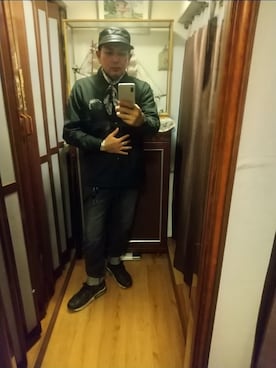 「アイテム（ナイロンジャケット）」を使った、ヒーコー.ブコーさん（メンズ・166cm）の秋コーディネート