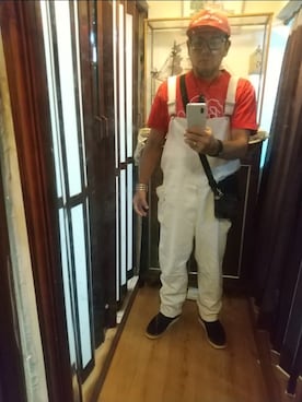「アイテム（つなぎ/オールインワン）」を使った、heekoo.bucouさん（メンズ・166cm）の秋コーディネート