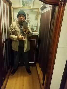 「アイテム（Tシャツ/カットソー）」を使った、ヒーコー.ブコーさん（メンズ・166cm・40代）の冬コーディネート