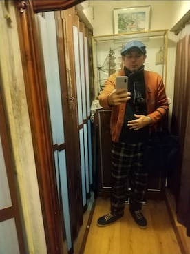 「アイテム（キャスケット）」を使った、ヒーコー.ブコーさん（メンズ・166cm）の冬コーディネート