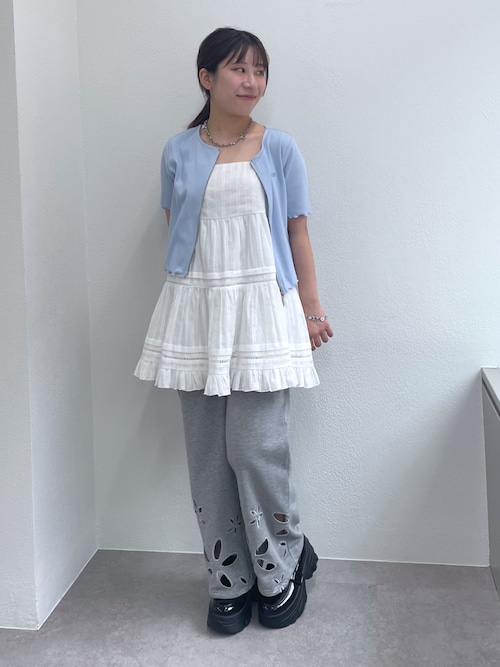 セール】【2サイズ展開】フラワーアイレットスウェットパンツ