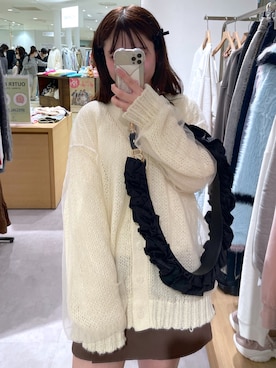 「w closet（ダブルクローゼット）のアイテム（Tシャツ/カットソー）」を使った、ひなこさん（レディース・153cm）の春コーディネート