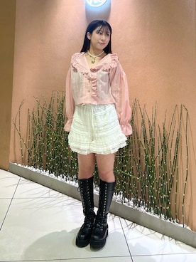 「w closet（ダブルクローゼット）のアイテム（その他パンツ）」を使った、ひなこさん（レディース・153cm）の春コーディネート
