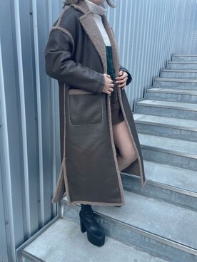 「162cm」｜「アイテム（その他アウター）」を使った、YUUKA さん（レディース・162cm）の冬コーディネート