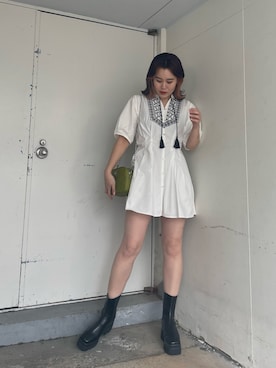 「サイドゴアブーツ」｜YUUKA さん（レディース・162cm）の春コーディネート