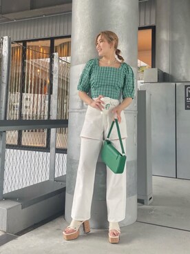 「162cm」｜「アイテム（アクセサリー）」を使った、YUUKA さん（レディース・162cm）の夏コーディネート