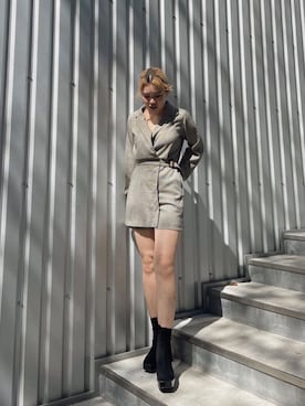 「162cm」｜「アイテム（オールインワン・サロペット）」を使った、YUUKA さん（レディース・162cm）の秋コーディネート