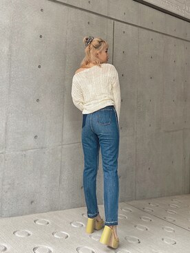 「ケーブルニット」｜「アイテム（サンダル）」を使った、YUUKA さん（レディース・162cm）の春コーディネート