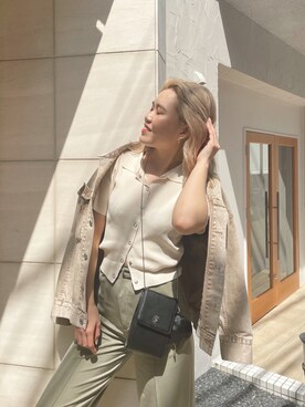 「162cm」｜「アイテム（デニムジャケット）」を使った、YUUKA さん（レディース・162cm）の春コーディネート