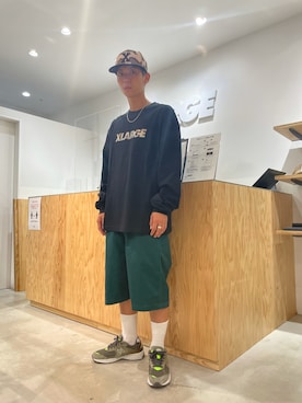 「エクストララージ」｜「アイテム（キャップ）」を使った、塩田裕典さん（メンズ・173cm）の夏コーディネート