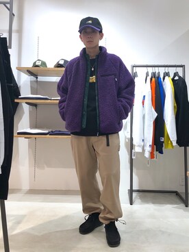 「XLARGE（エクストララージ）のアイテム（ナイロンジャケット）」を使った、塩田裕典さん（メンズ・173cm）の冬コーディネート