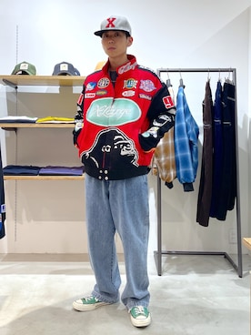 「XLARGE（エクストララージ）のアイテム（その他アウター）」を使った、塩田裕典さん（メンズ・173cm）の冬コーディネート