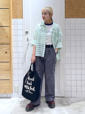 「みんなの白Tフェス」｜「アイテム（ブーツ）」を使った、森日菜子さん（レディース・154cm）の夏コーディネート