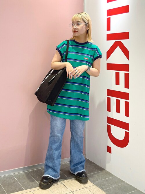 ☆ミルクフェド☆超美品☆完売フリル襟バルーン袖チュニックワンピ紺☆ MILKFED. ワンピース ドレス ミルクフェド MILKFED COLLEGE LOGO