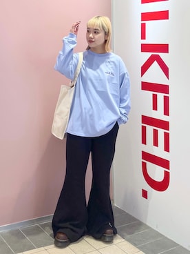 「MILKFED.」｜「アイテム（スウェットパンツ）」を使った、森日菜子さん（レディース・154cm）の夏コーディネート