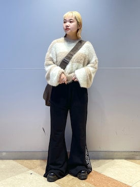 「MILKFED.」｜「アイテム（スウェットパンツ）」を使った、森日菜子さん（レディース・154cm）の夏コーディネート
