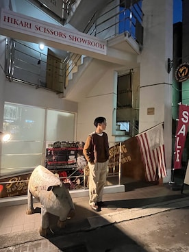 「アイテム（チノパンツ）」を使った、Ryotaroさん（メンズ・167cm・10代）の春コーディネート