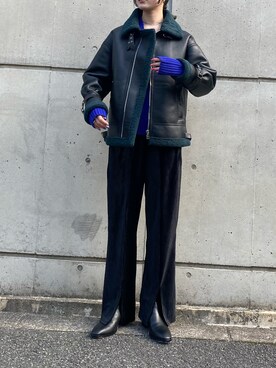 「Lui's（ルイス）のアイテム（ブルゾン）」を使った、2a1さん（レディース・170cm）の冬コーディネート