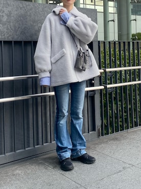 「Lui's（ルイス）のアイテム（ブルゾン）」を使った、2a1さん（レディース・170cm）の冬コーディネート