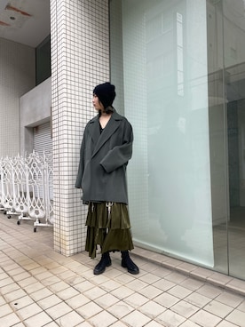 「Lui's（ルイス）のアイテム（チェスターコート）」を使った、2a1さん（レディース・170cm）の冬コーディネート