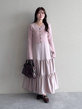 「mysty woman（ミスティウーマン）のアイテム（ワンピース）」を使った、MiOさん（レディース・155cm）の夏コーディネート