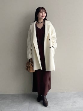 「アイテム（チェスターコート）」を使った、MiOさん（レディース・155cm）の秋コーディネート
