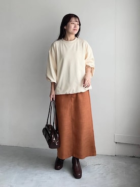 「mysty woman（ミスティウーマン）のアイテム（スウェット）」を使った、MiOさん（レディース・155cm）の秋コーディネート