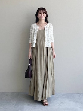 「アイテム（カーディガン/ボレロ）」を使った、MiOさん（レディース・155cm）の夏コーディネート